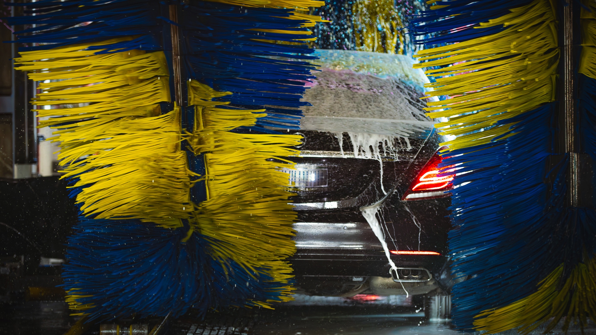 Closeup of a Valet automated car wash