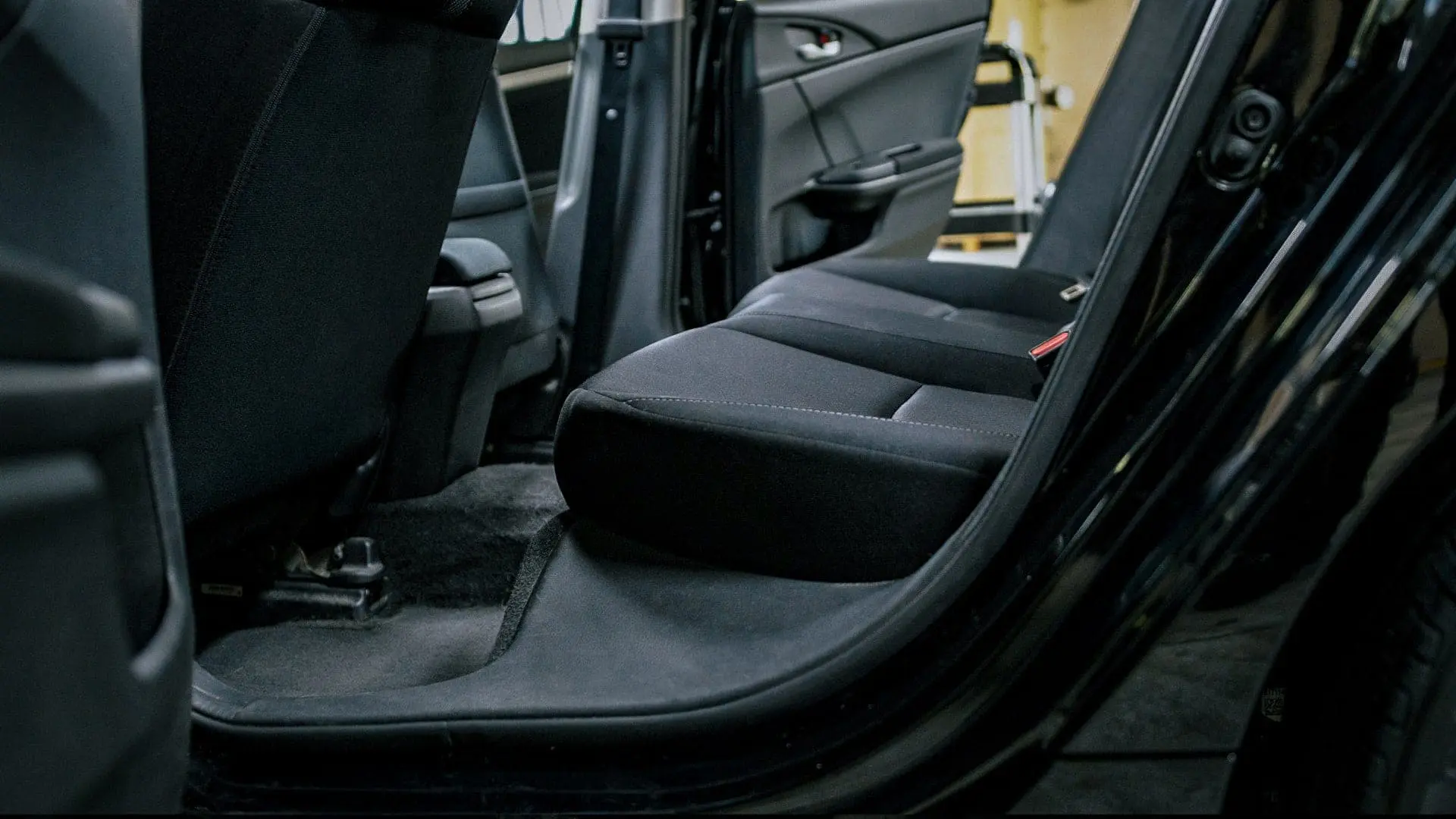 Picture of a car back seat after Valet vacuums